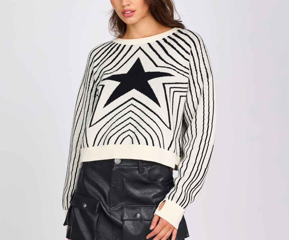 Star Gazing Knitted Sweater - Mono Print