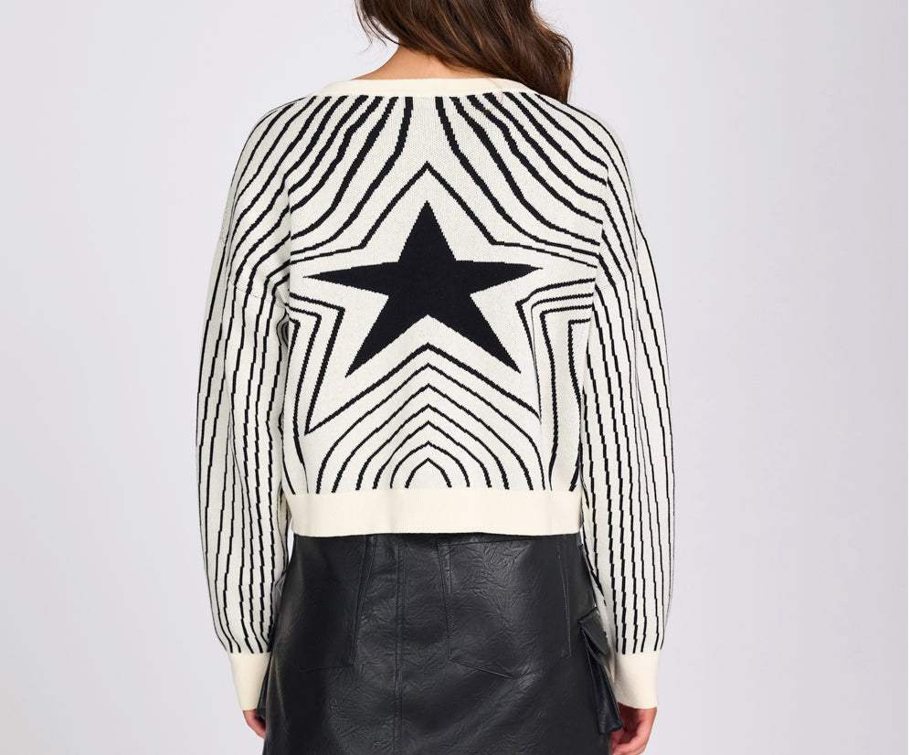 Star Gazing Knitted Sweater - Mono Print