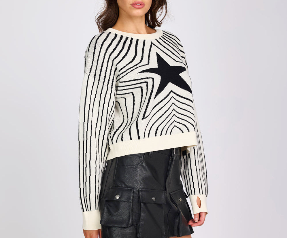 Star Gazing Knitted Sweater - Mono Print