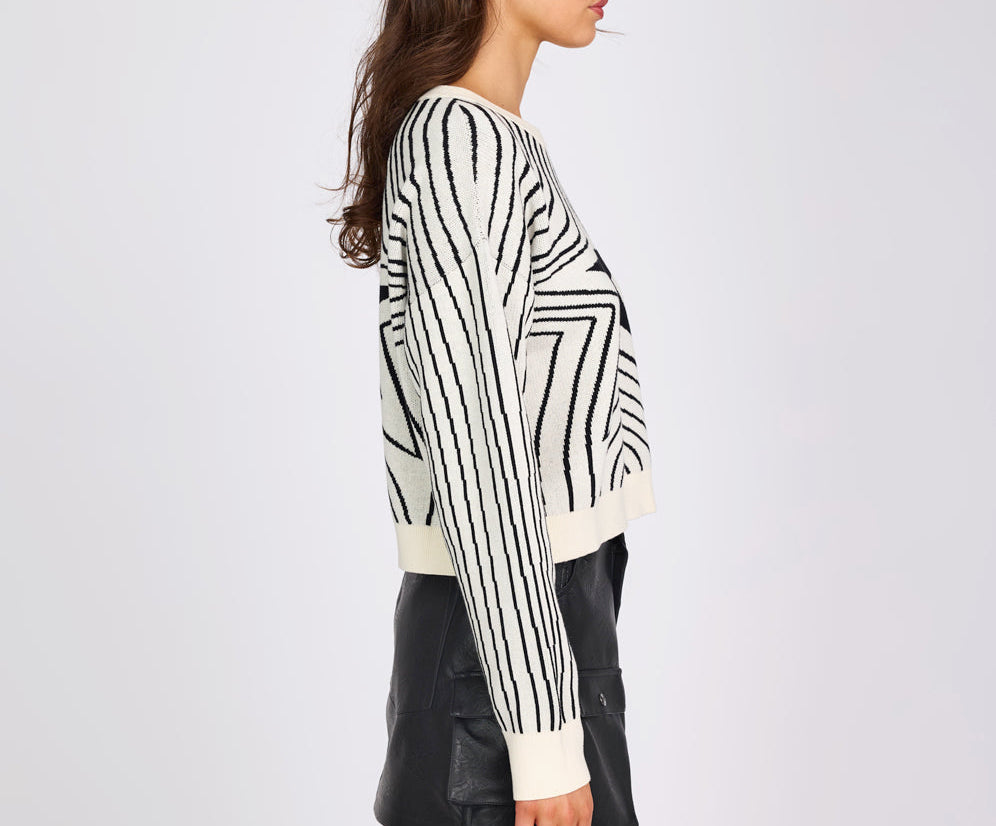 Star Gazing Knitted Sweater - Mono Print