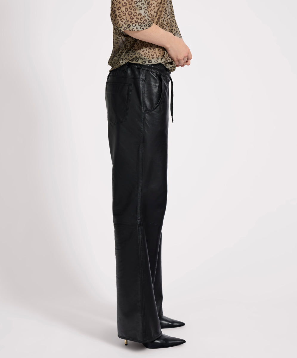パンツ Lee riders black leather straight pants NORU Kuro Leather Pants – Ride NORU