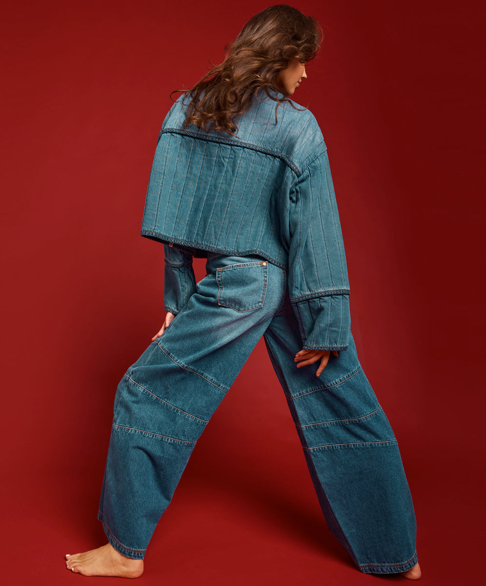 ワンティースプーン　BARREL MID WAIST DENIM JEAN Cruisers Mid Waist Bootcut Flare Denim Jeans - Colorado Blue