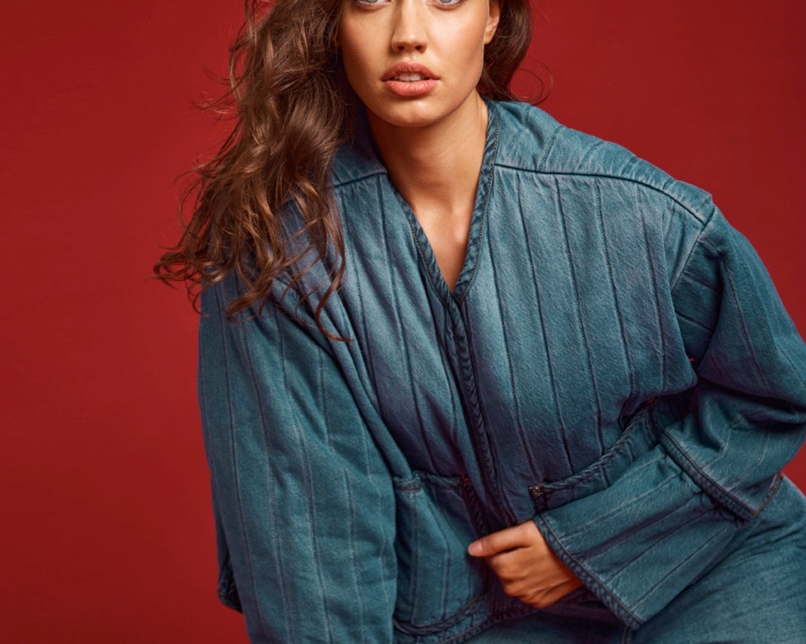 Denim Wadded Jacket - Deep Pacifica Blue