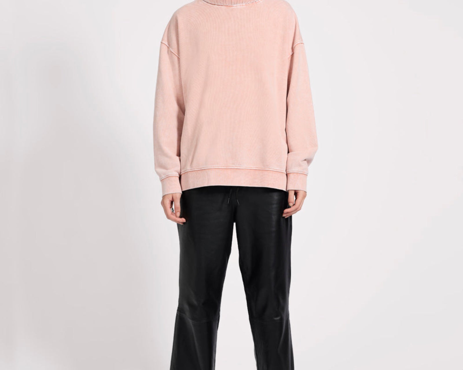 Fleece Roll Neck Sweater - Blush Pink
