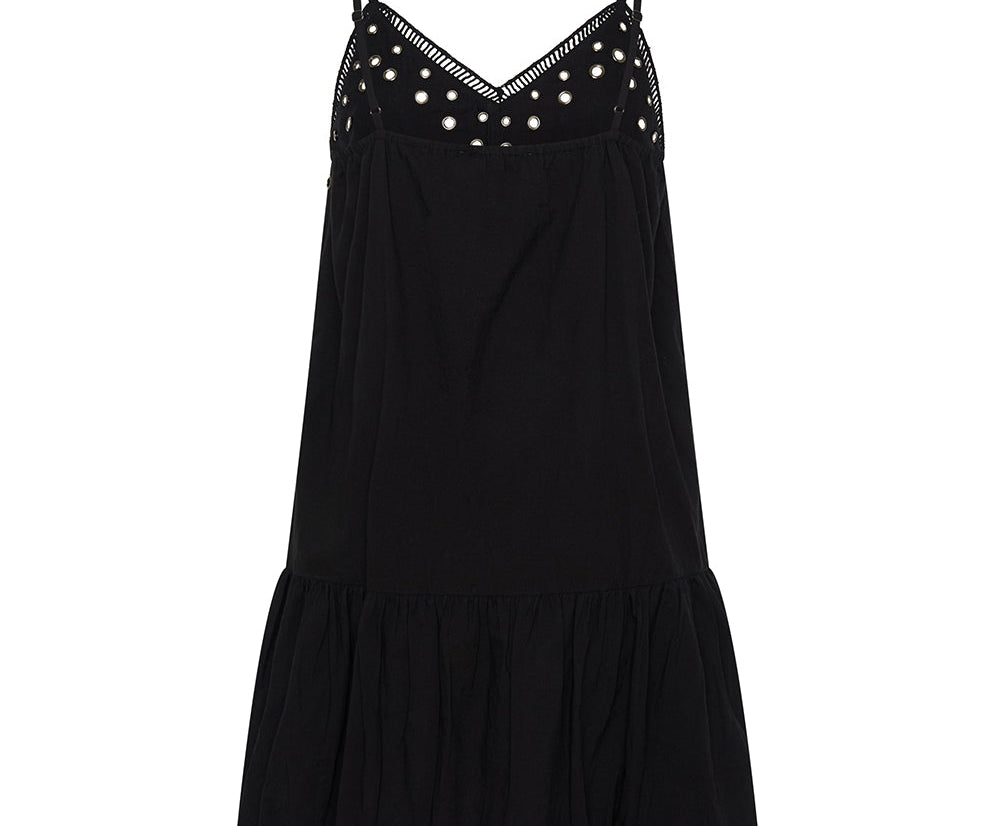Eyelet Cotton Bubble Hem Mini Dress - Black | One Teaspoon USA Eyelet Cotton Bubble Hem Mini Dress - Black | One Teaspoon USA