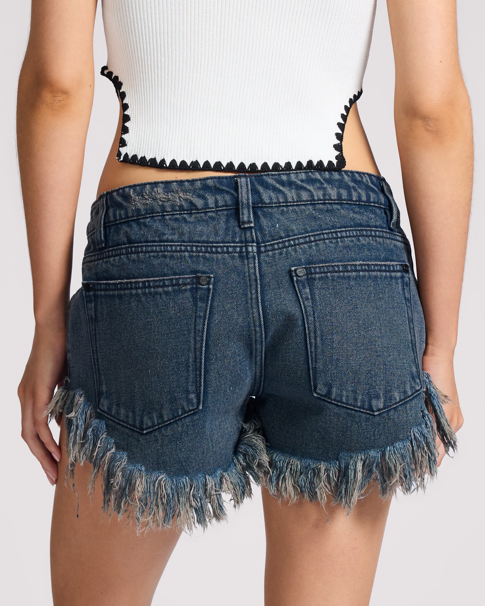 Dukes Low Waist Mini Denim Shorts - Fox Black | One Teaspoon USA