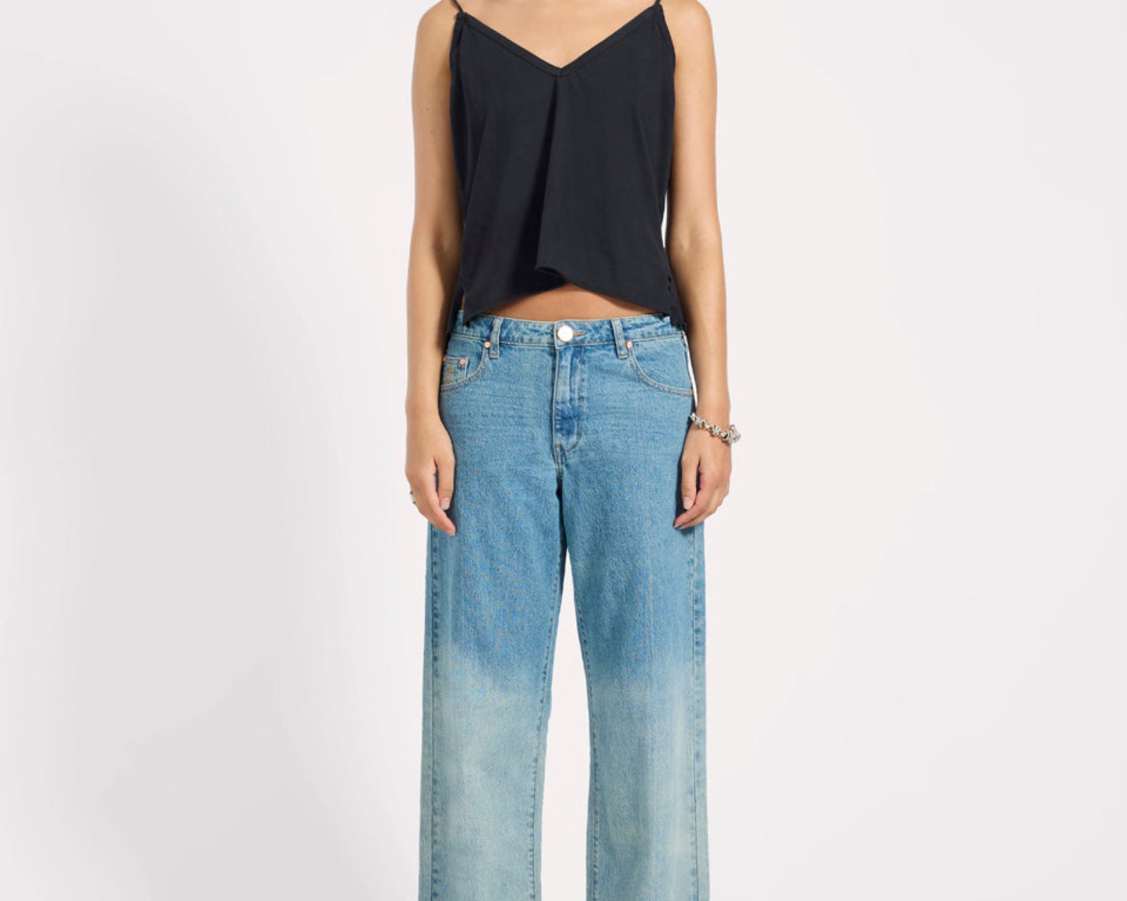 Low Riders Low Waist Wide Leg Denim Jeans - Texas Blue