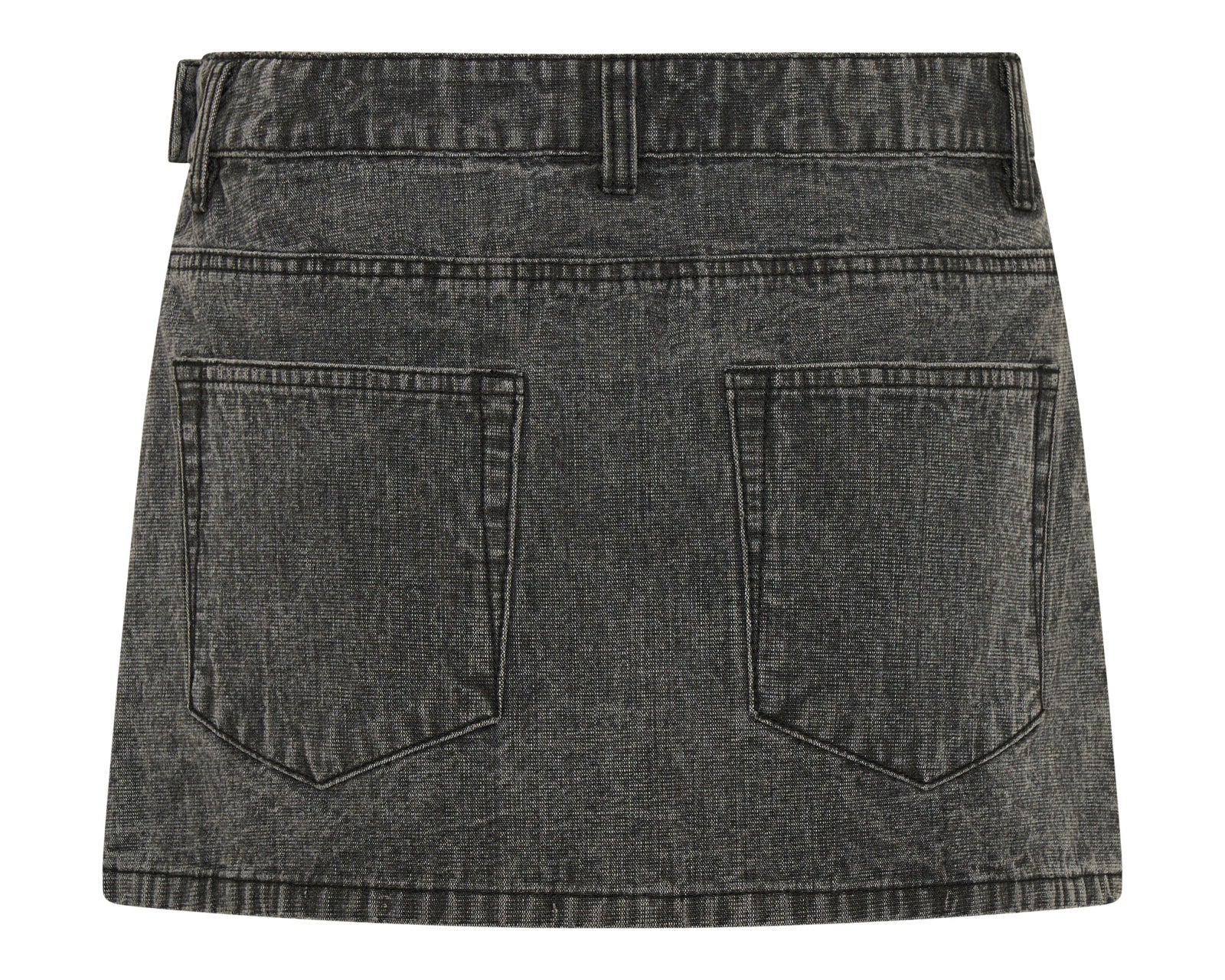 Alexia Low Waist Wrap Mini Denim Skirt - Rocco Grey Black