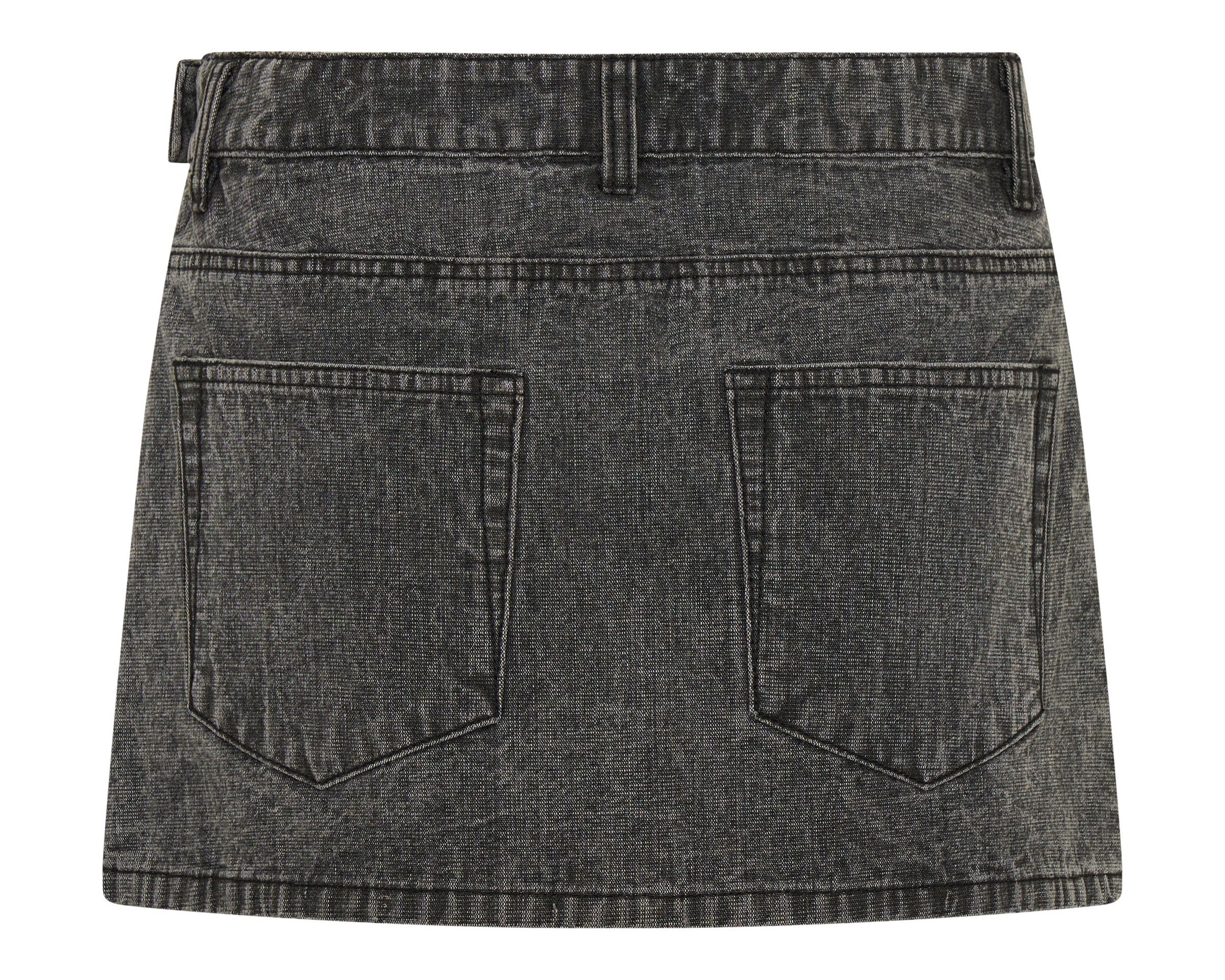Alexia Low Waist Wrap Mini Denim Skirt - Rocco Grey Black