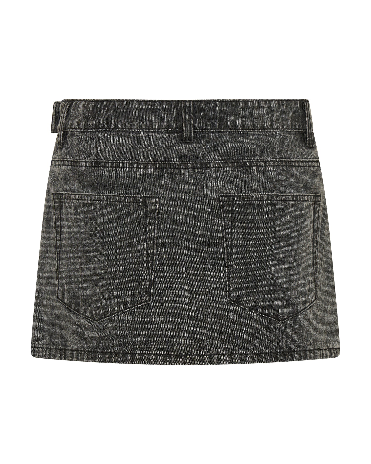  Alexia Low Waist Wrap Mini Denim Skirt - Rocco Grey Black