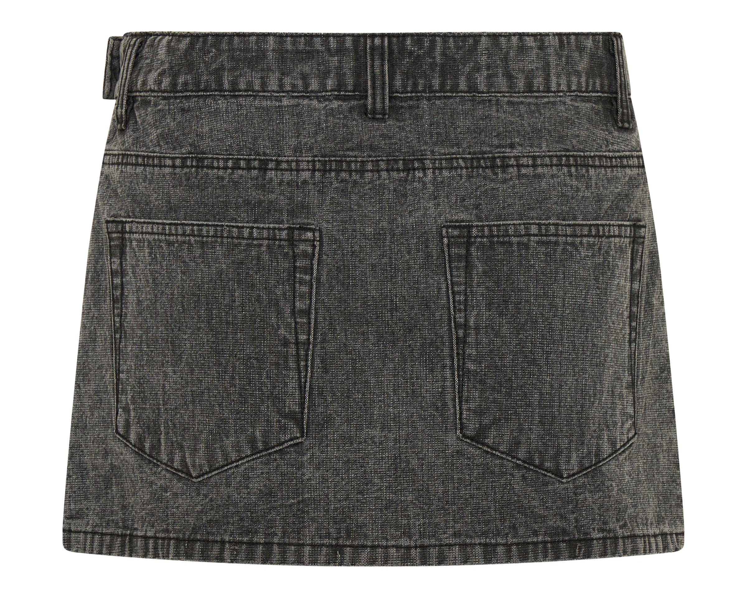 Alexia Low Waist Wrap Mini Denim Skirt - Rocco Grey Black