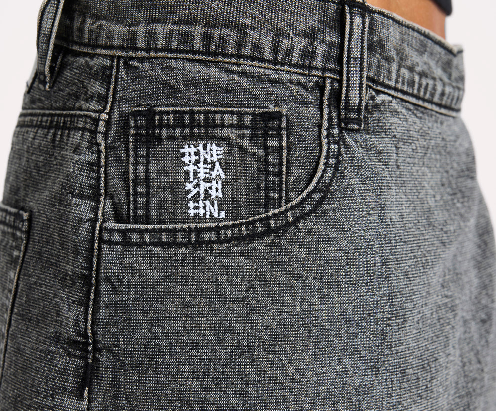 Alexia Low Waist Wrap Mini Denim Skirt - Rocco Grey Black