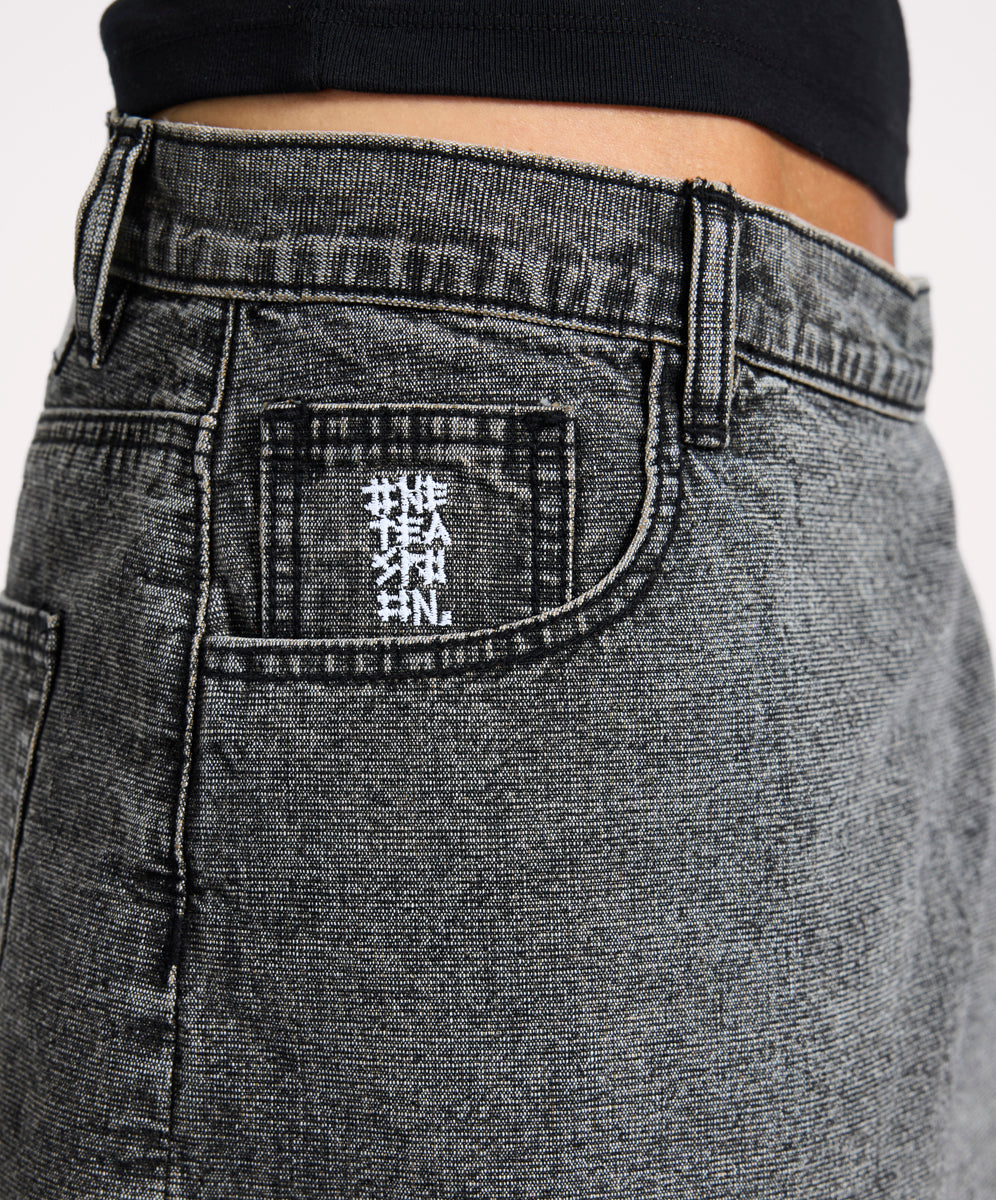  Alexia Low Waist Wrap Mini Denim Skirt - Rocco Grey Black