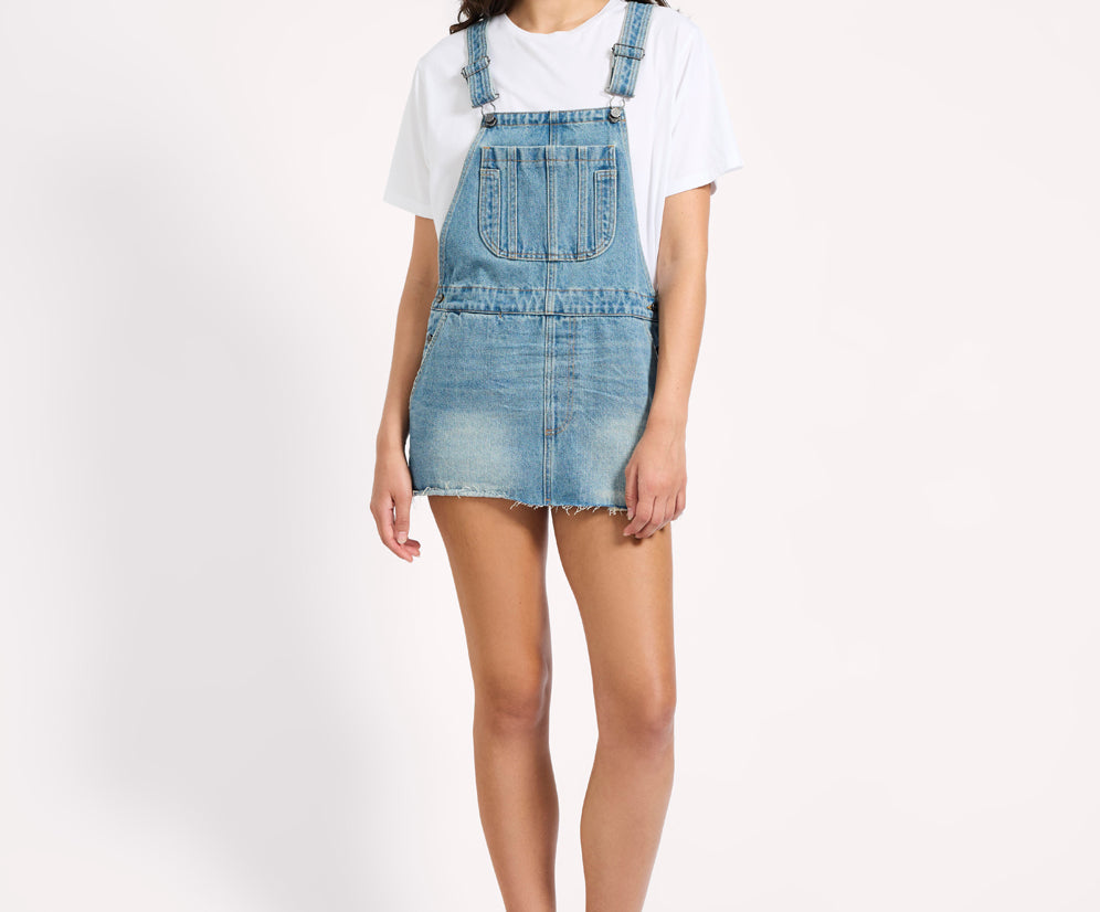 Sloan Mini Pini Denim Dress - Bolt Blue