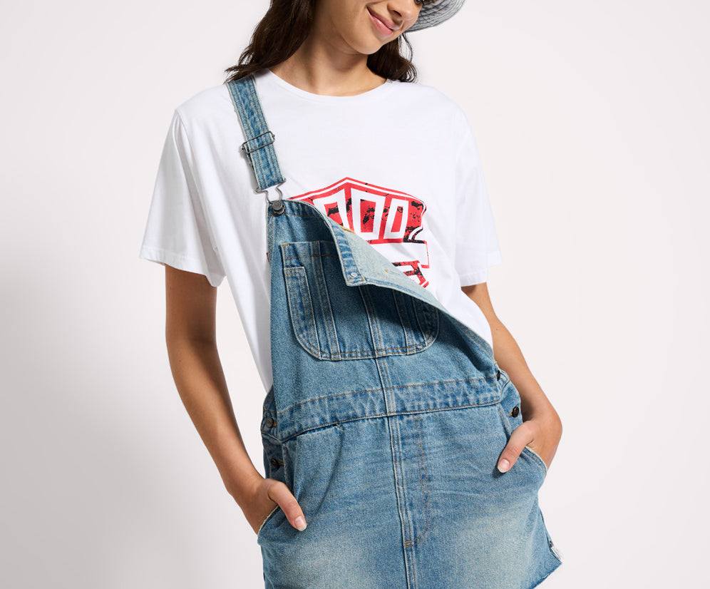 Sloan Mini Pini Denim Dress - Bolt Blue