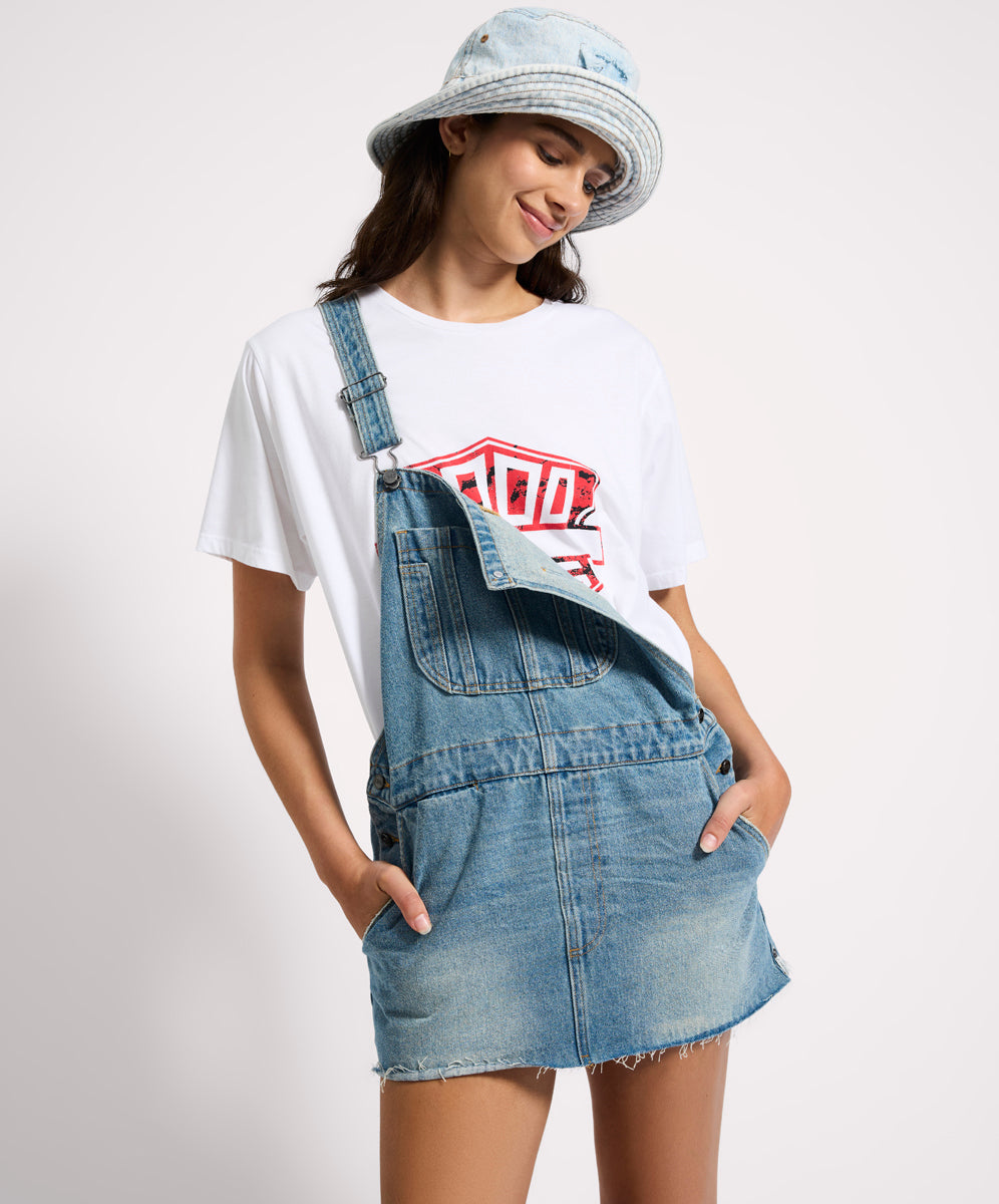 Sloan Mini Pini Denim Dress - Bolt Blue
