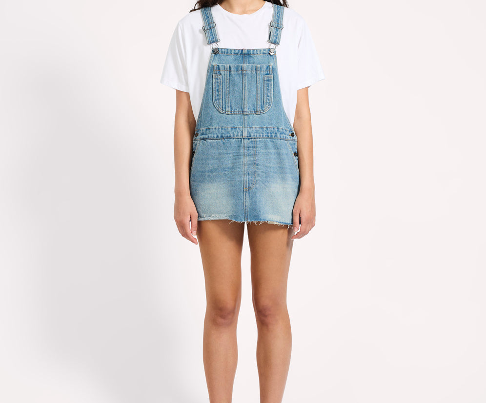 Sloan Mini Pini Denim Dress - Bolt Blue