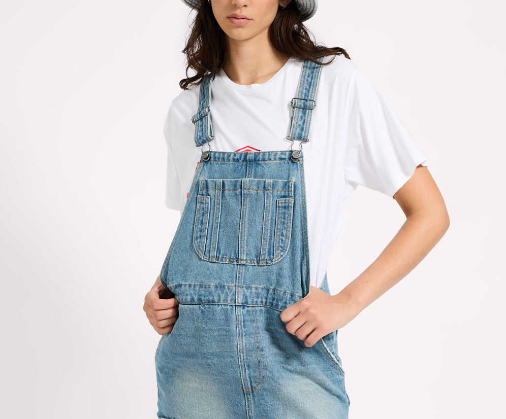 Sloan Mini Pini Denim Dress - Bolt Blue