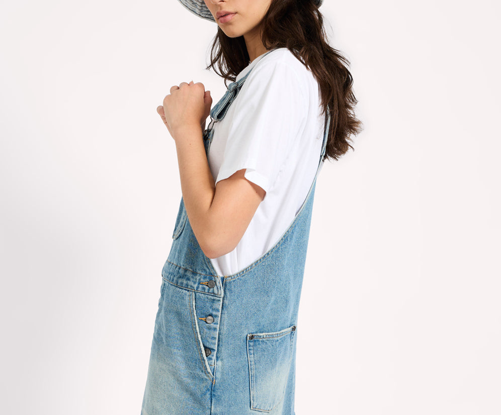 Sloan Mini Pini Denim Dress - Bolt Blue