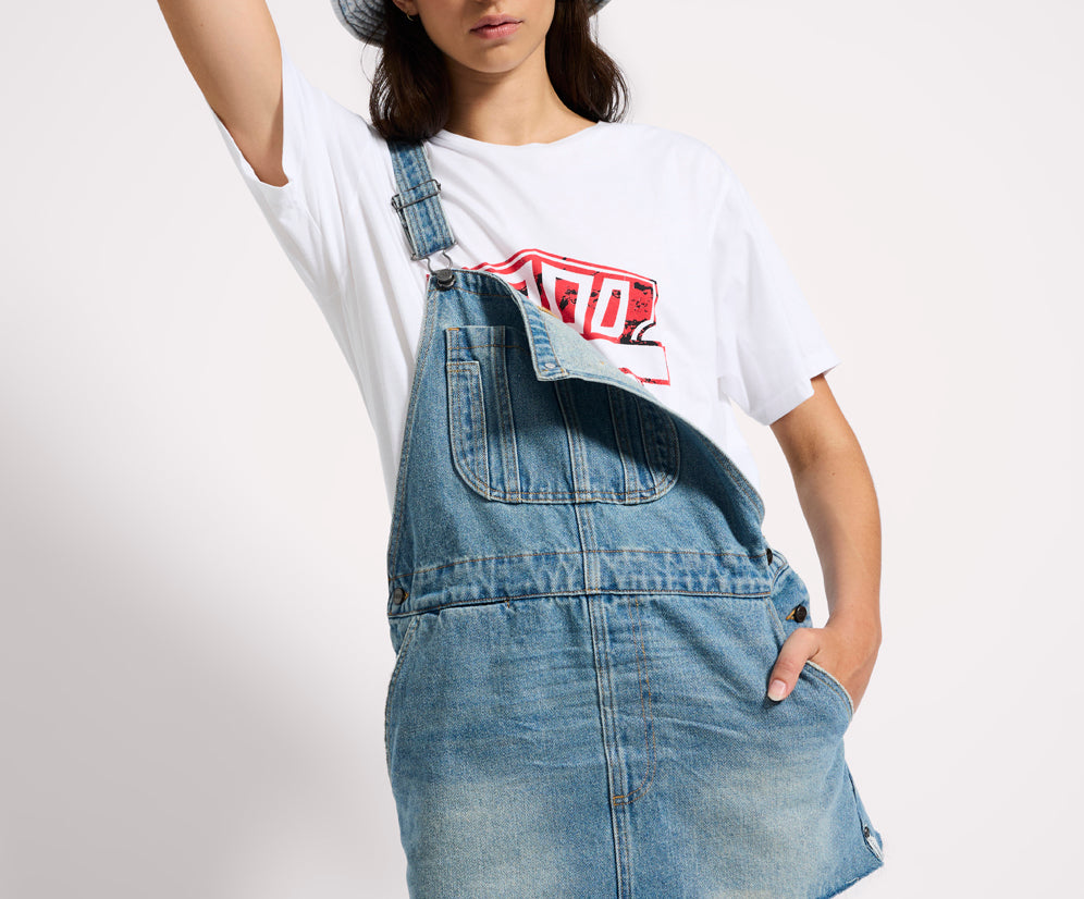 Sloan Mini Pini Denim Dress - Bolt Blue