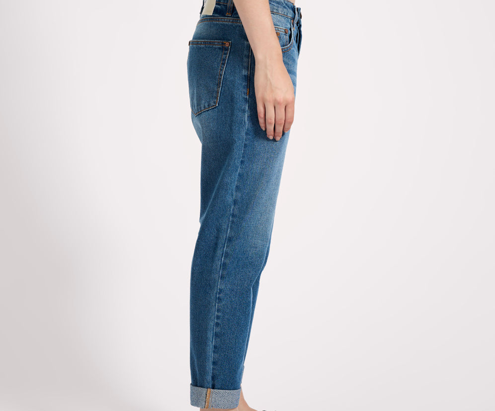 Saints Low Waist Boyfriend Denim Jeans - Pacifica Blue