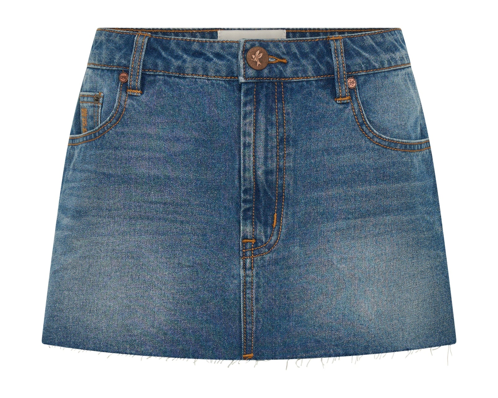 Sloane Low Waist Denim Mini Skirt - Pacifica Blue