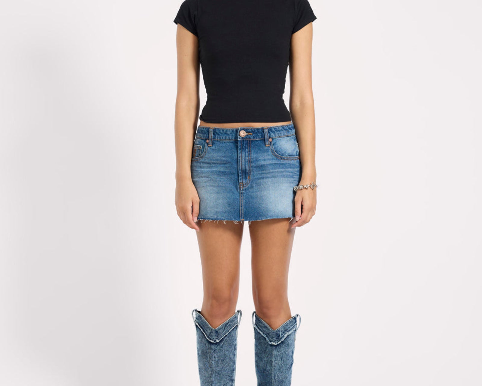 Sloane Low Waist Denim Mini Skirt - Pacifica Blue