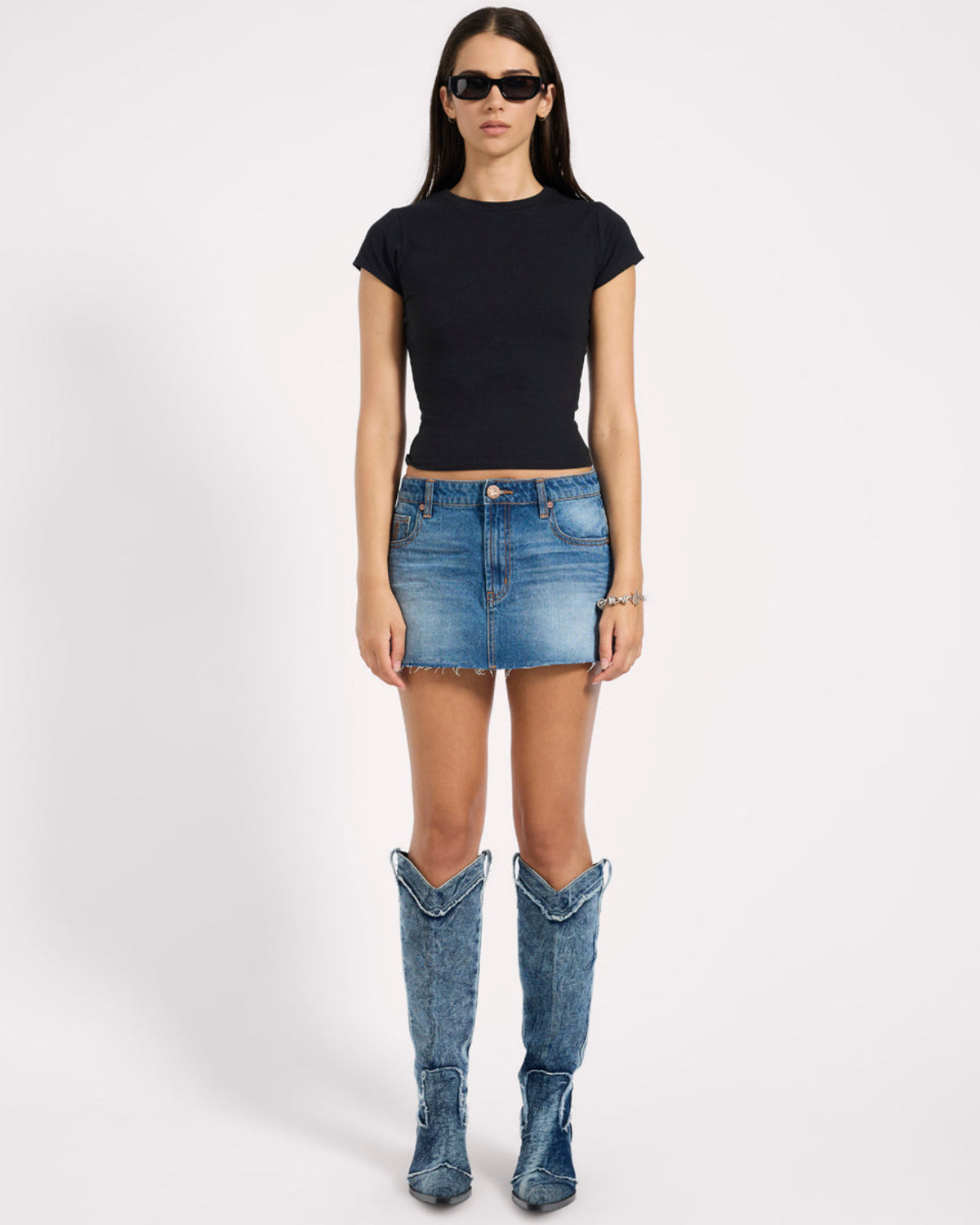 Sloane Low Waist Denim Mini Skirt - Pacifica Blue | One Teaspoon USA