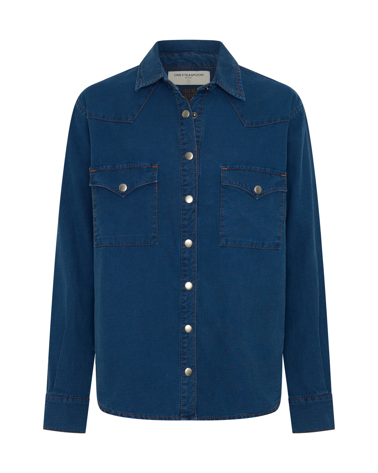 Women's Shirts Western Denim Shirt - Deep Blue