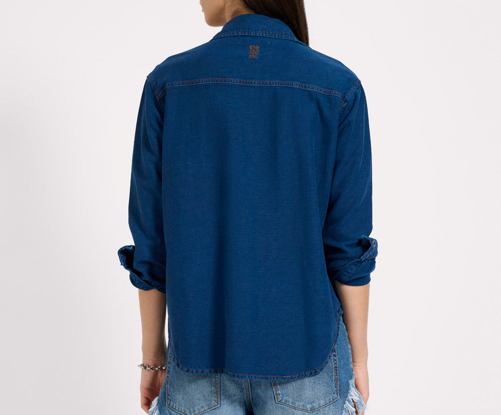Western Denim Shirt - Deep Blue