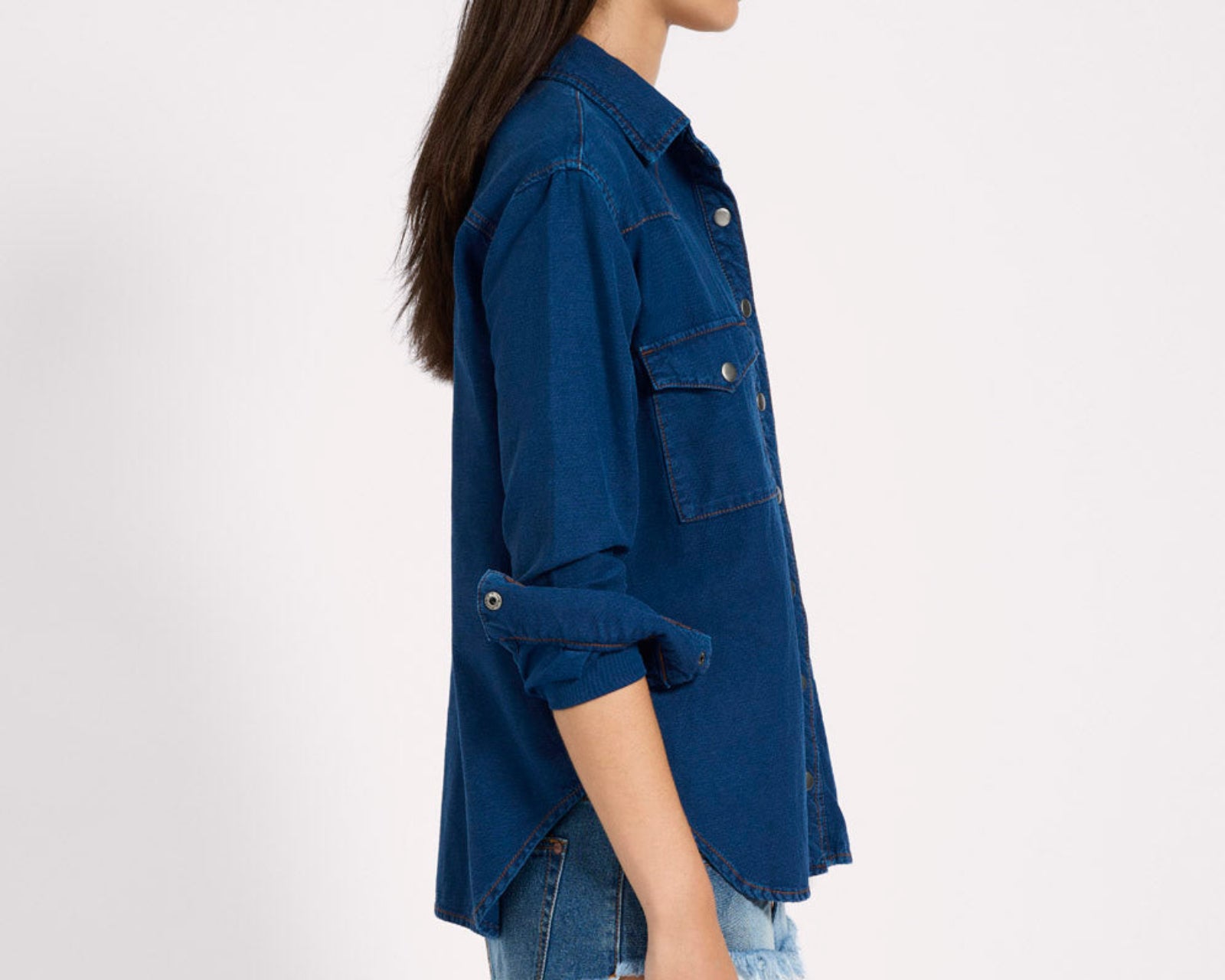 Western Denim Shirt - Deep Blue