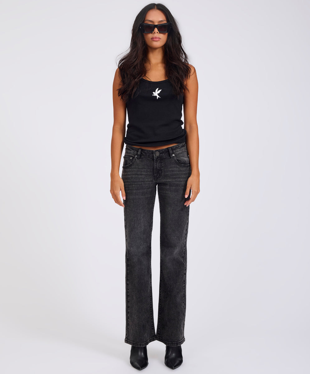 Women's Clothing Alice Low Waist Bootcut Denim Jeans - Washed Black