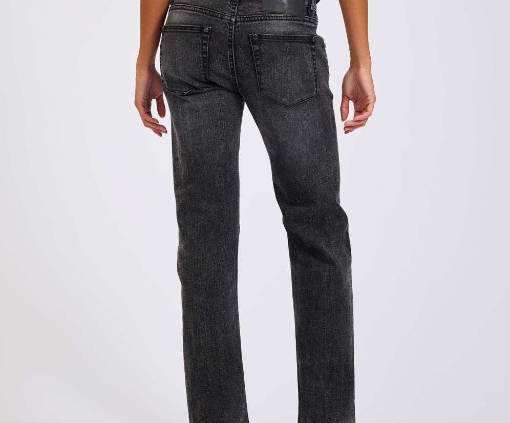 Alice Low Waist Bootcut Denim Jeans - Washed Black