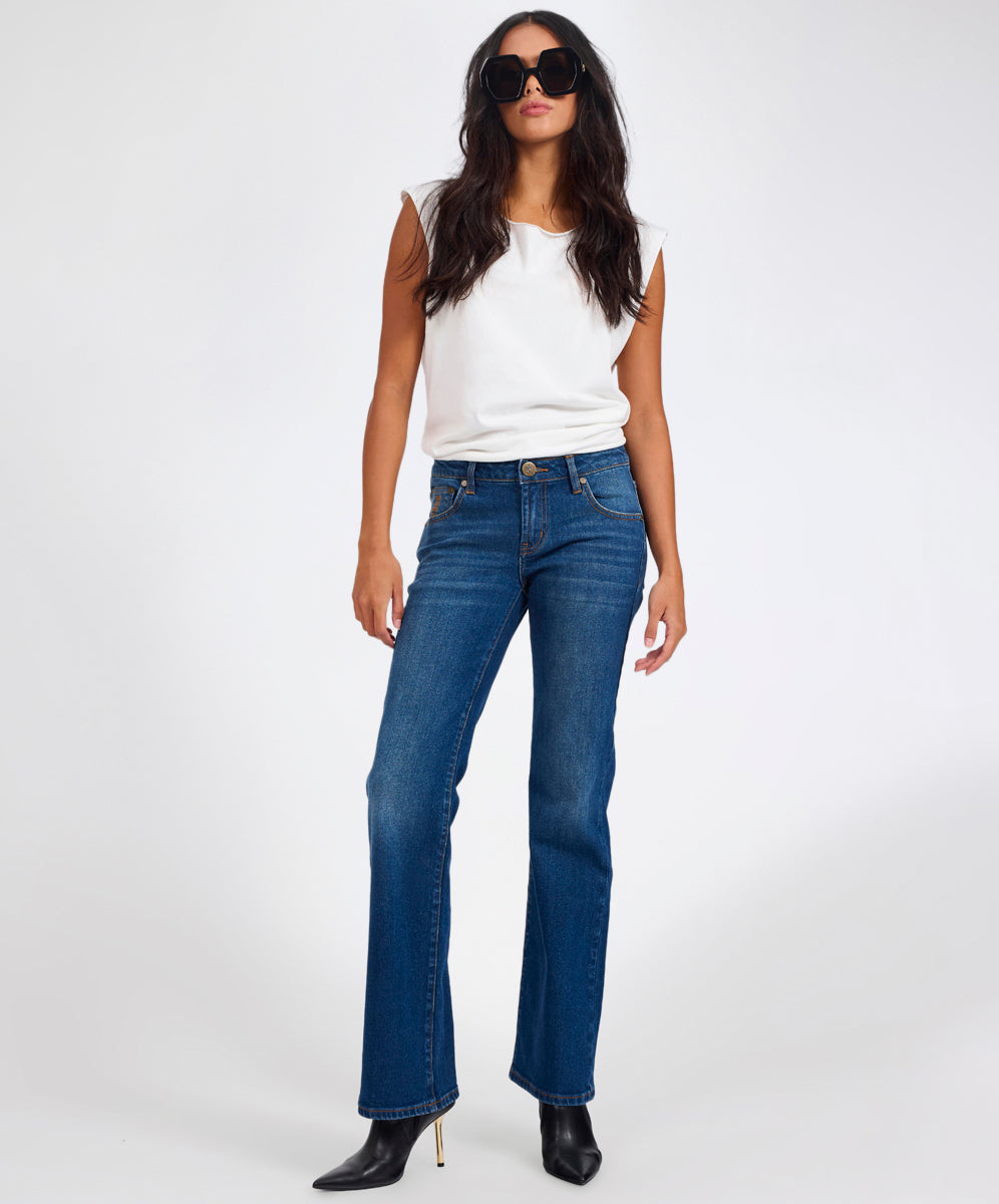 Women's Clothing Alice Low Waist Bootcut Denim Jeans - Indigo Blue