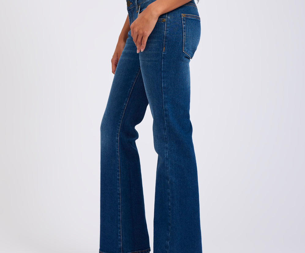 Alice Low Waist Bootcut Denim Jeans - Indigo Blue