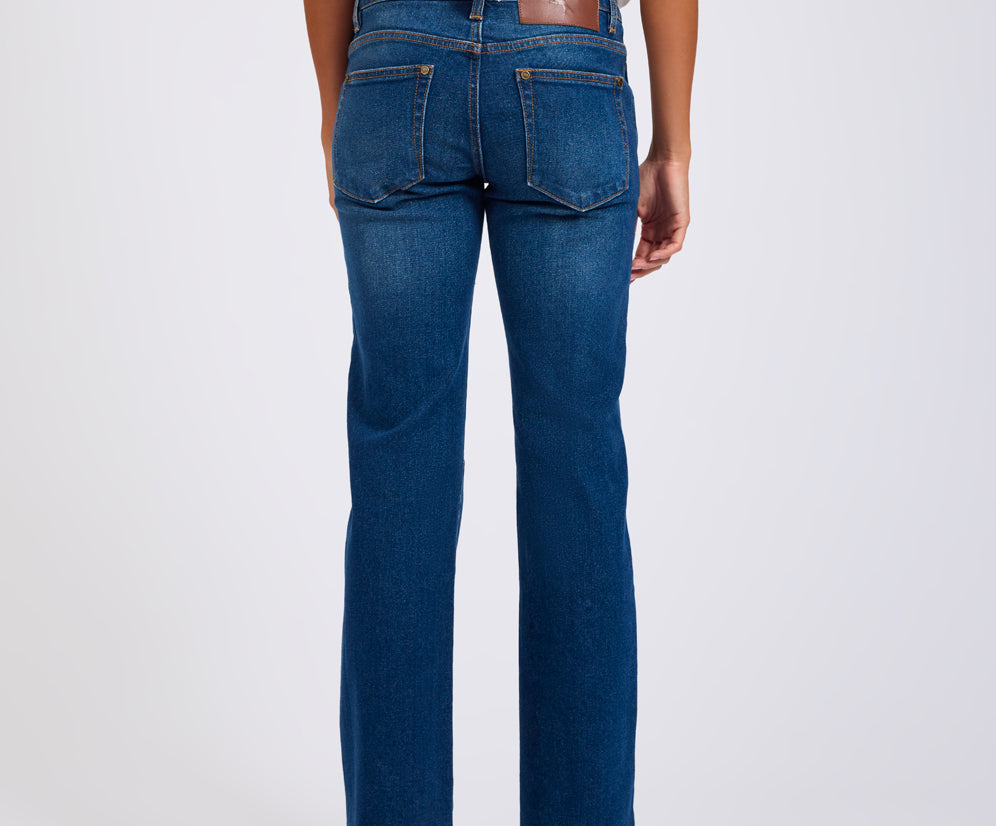 Alice Low Waist Bootcut Denim Jeans - Indigo Blue