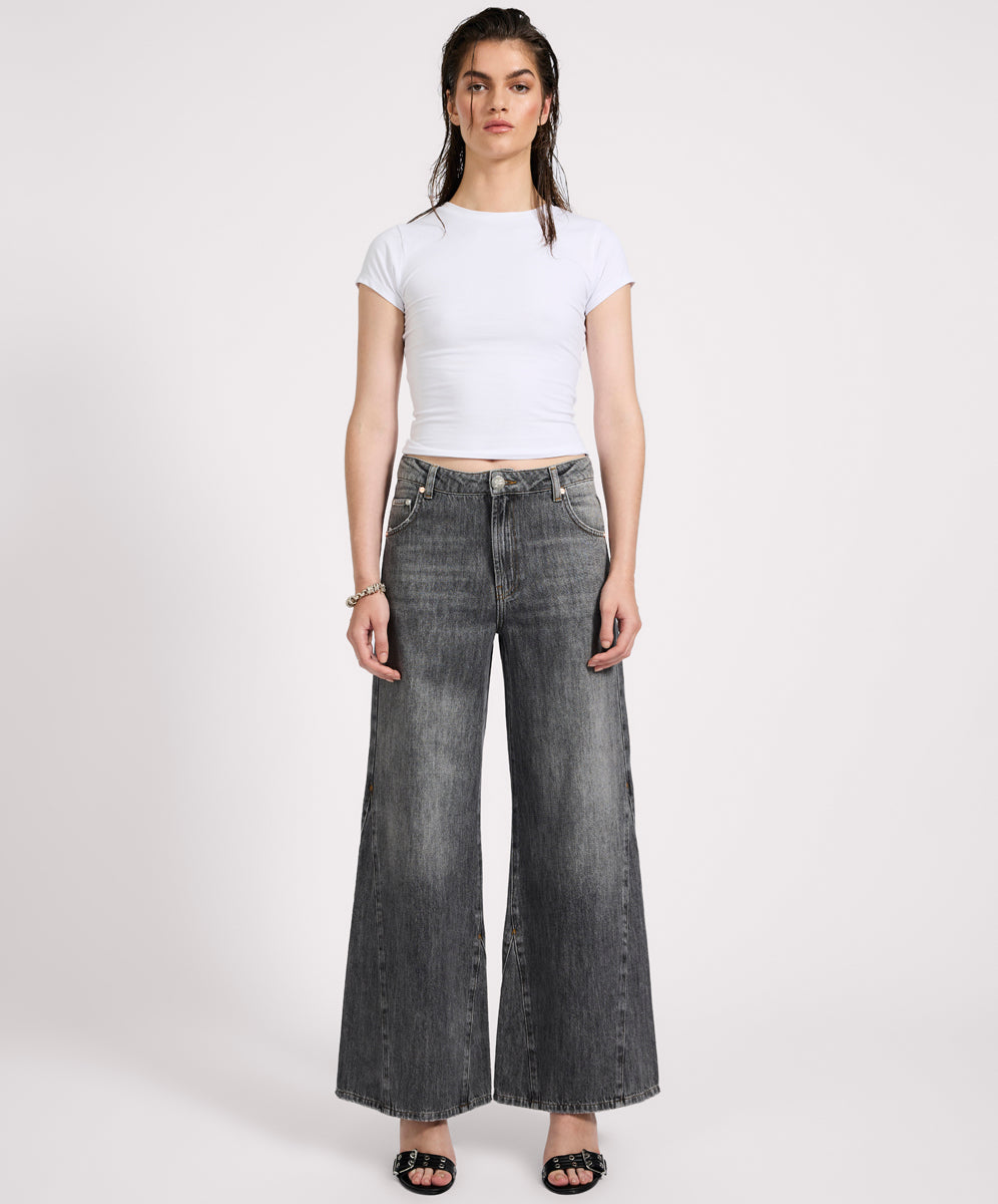 Women's Bootcut Jeans Cruisers Mid Waist Bootcut Flare Denim Jeans - Charcoal Grey