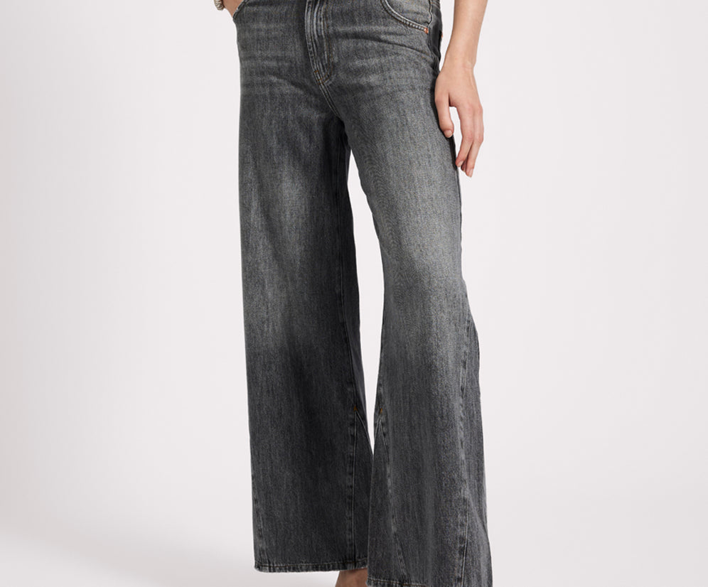 Cruisers Mid Waist Bootcut Flare Denim Jeans - Charcoal Grey