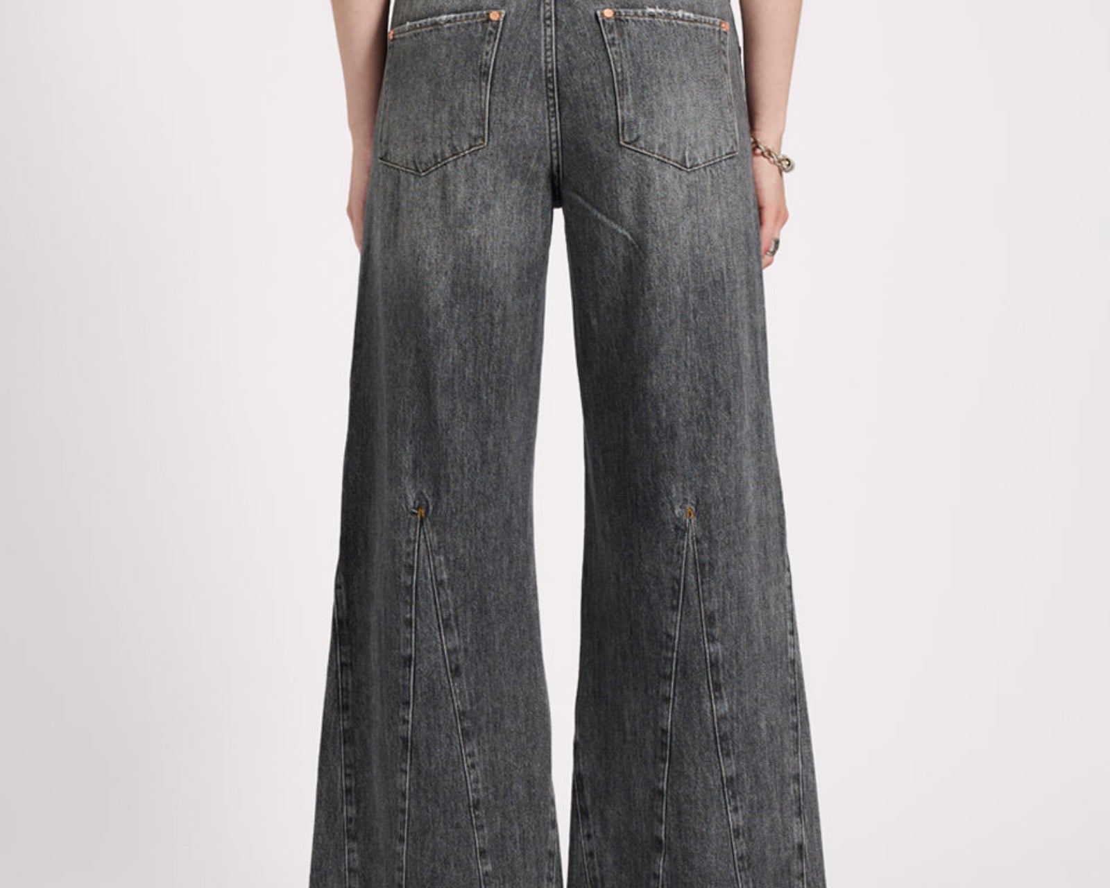 Cruisers Mid Waist Bootcut Flare Denim Jeans - Charcoal Grey