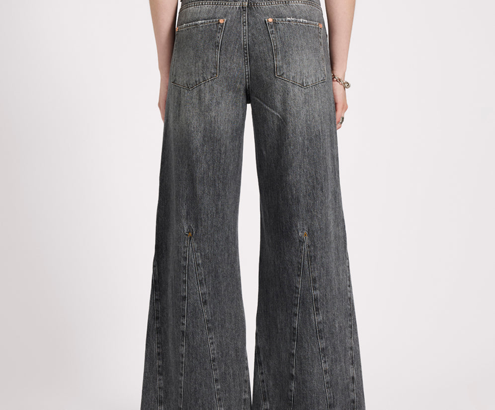 Cruisers Mid Waist Bootcut Flare Denim Jeans - Charcoal Grey