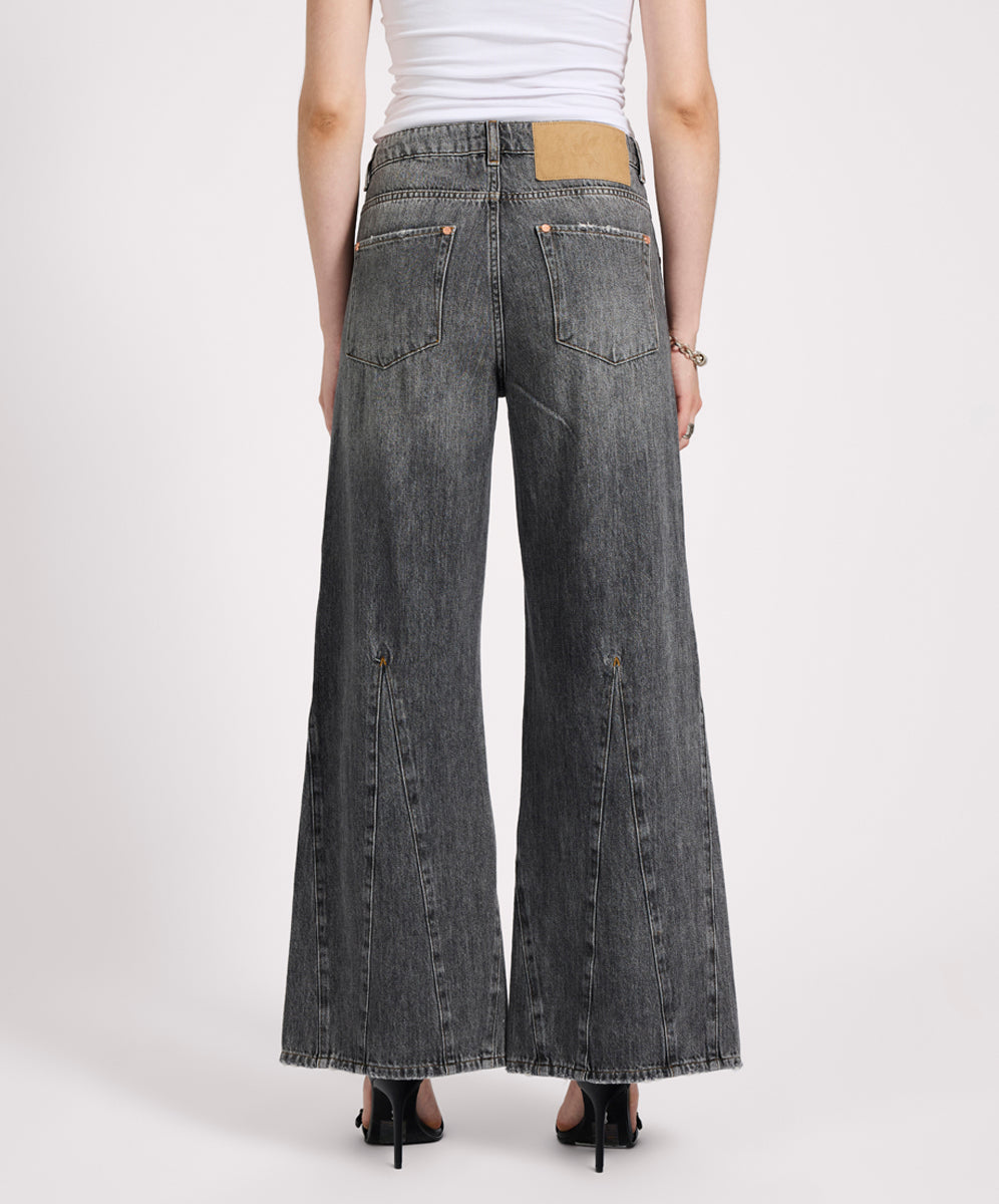 Women's Bootcut Jeans Cruisers Mid Waist Bootcut Flare Denim Jeans - Charcoal Grey
