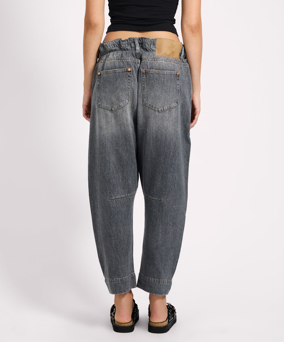 Outcasts Low Waist Drop Crotch Harem Denim Jeans - Charcoal Grey