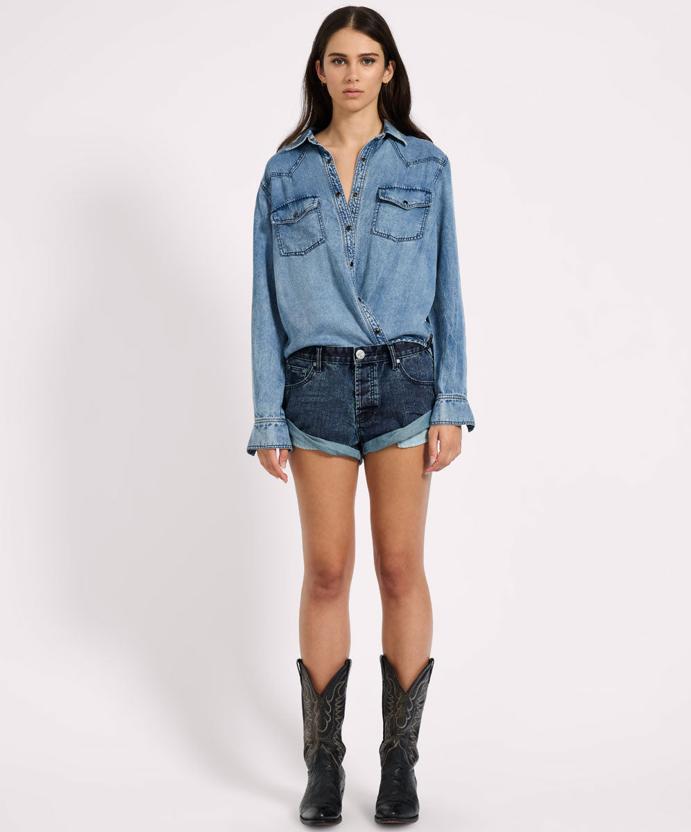 Low Waist Denim Shorts Bandits Low Waist Denim Shorts - Indigo Blue