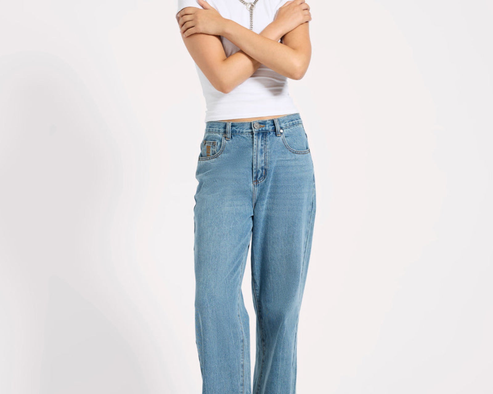 Baxters Mid Waist Wide Leg Denim Jeans - Blue Crush