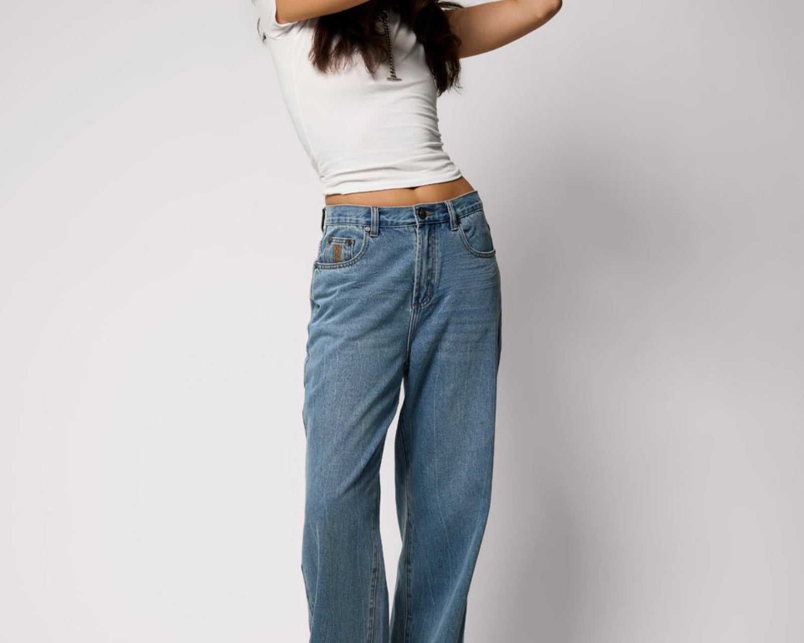 Baxters Mid Waist Wide Leg Denim Jeans - Blue Crush