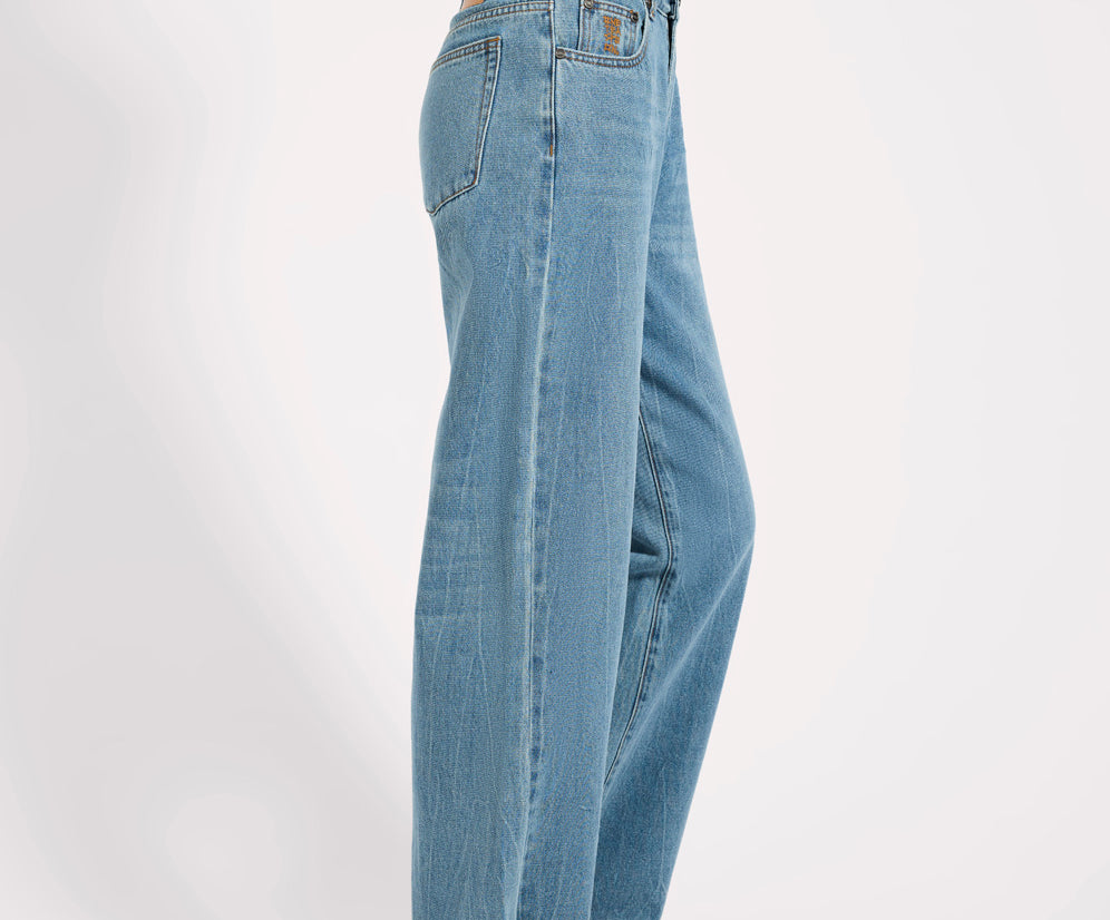 Baxters Mid Waist Wide Leg Denim Jeans - Blue Crush