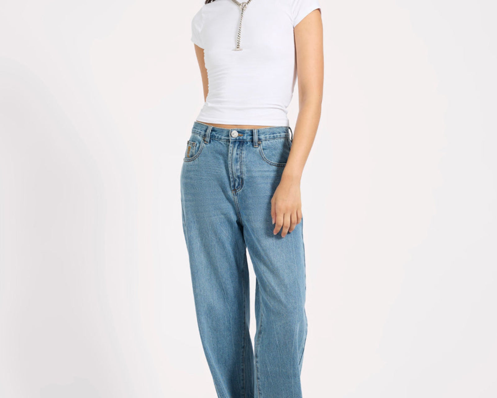 Baxters Mid Waist Wide Leg Denim Jeans - Blue Crush