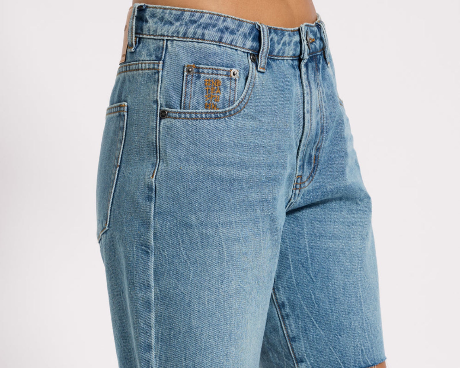 Jacksons Mid Waist Wide Leg Denim Shorts - Blue Crush