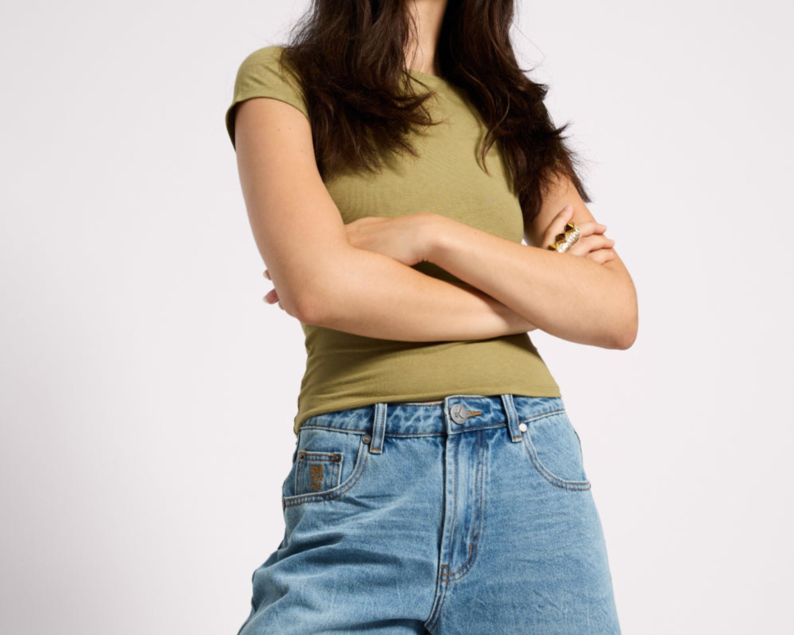 Jacksons Mid Waist Wide Leg Denim Shorts - Blue Crush