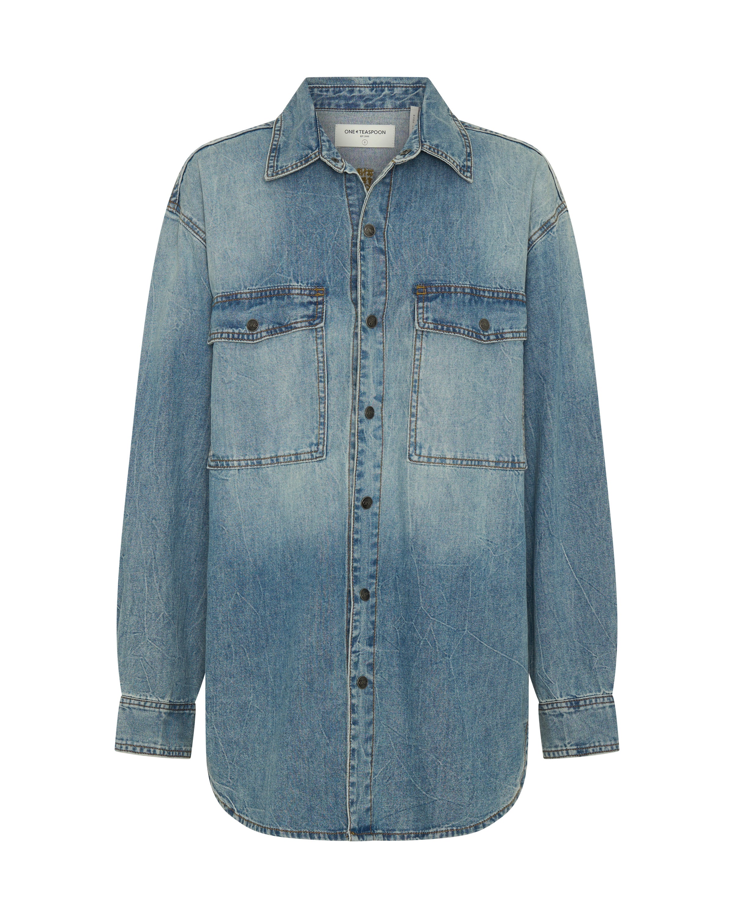 OneTeaSpoonシャツ Essential Denim Shirt - Blue Crush | One Teaspoon USA